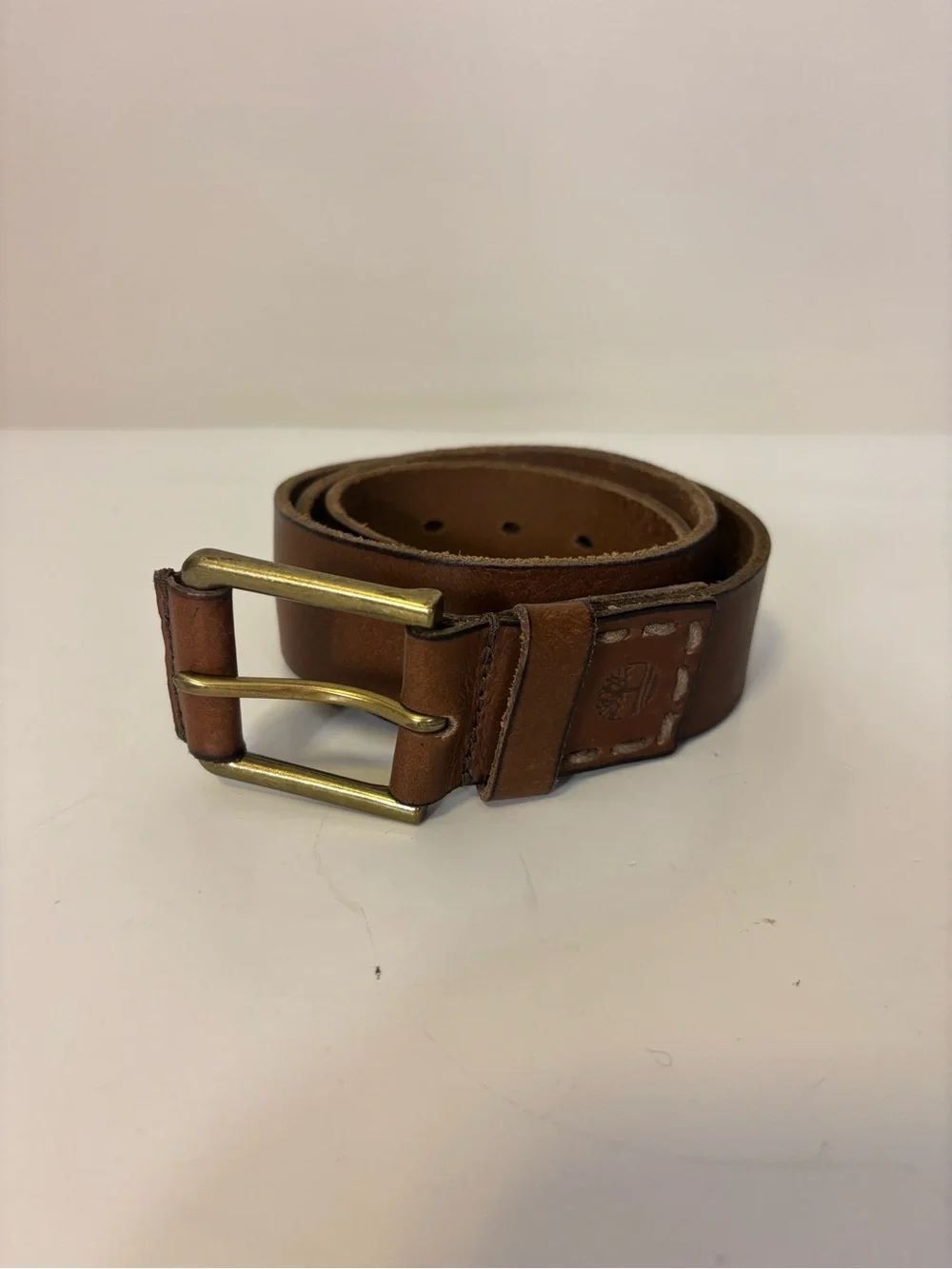 Timberland Brown Leather Men's Belt - Classic Casual Style 34